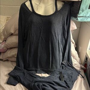 Zara Black Relaxed Cut Out Long Sleeve Hoodie